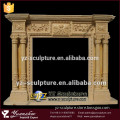 statuary yellow decorative marble fireplace mantel for sale